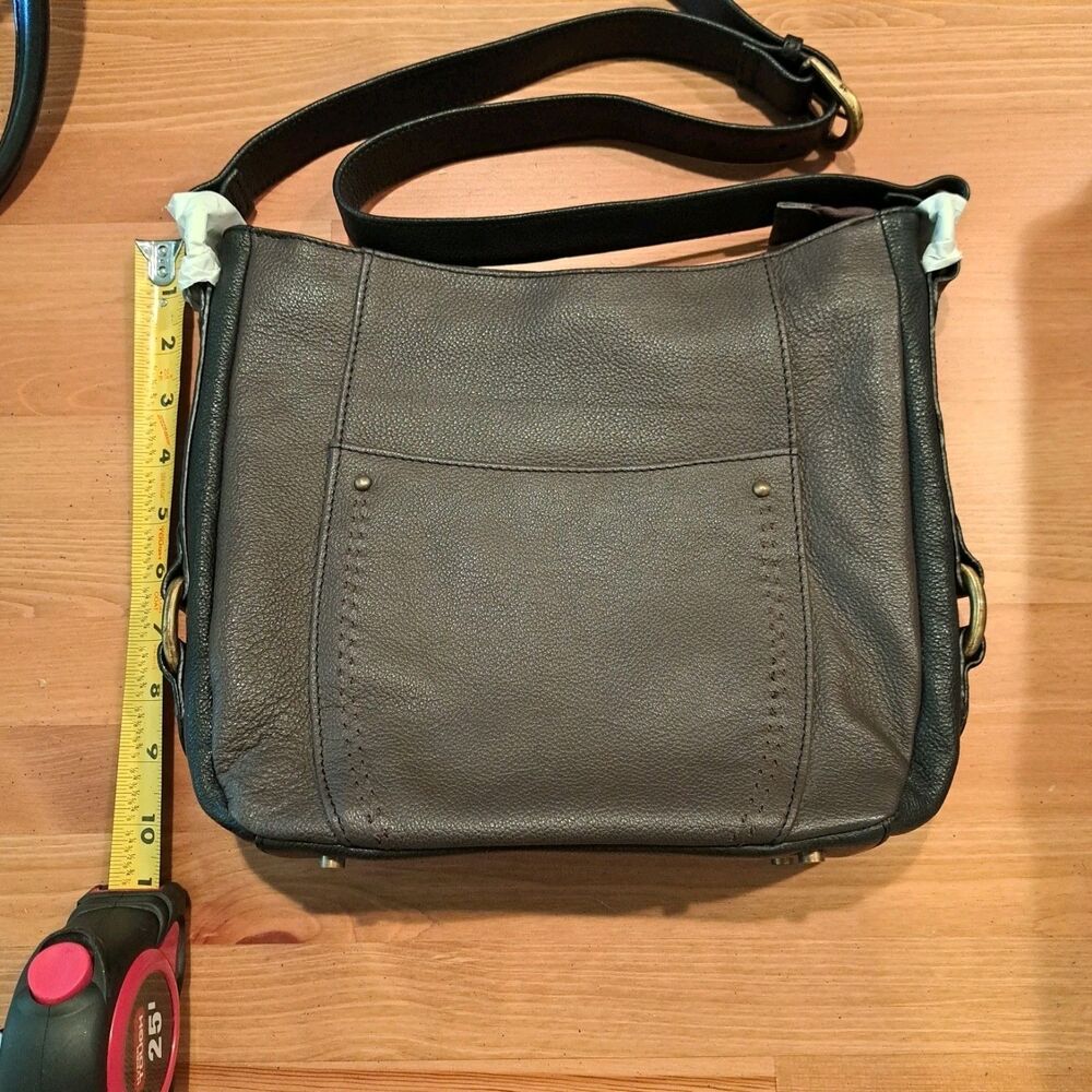 ELLA SIMONE Shoulder Bag Pebbled Morocco Leather Adjustable Strap Pockets